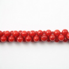 Red colored OS sea bamboo 4x9mm x 20pcs 