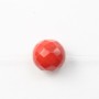 Red colored round faceted sea bamboo