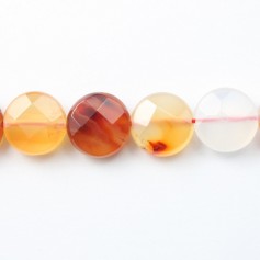 Round Flat Faceted Carnelian 10mm x 40cm