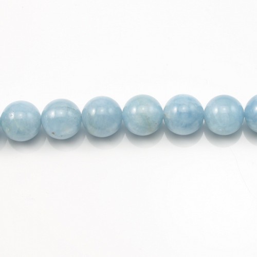 Aquamarine Round 10mm x 2 perles