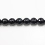 Onyx noir, ronde facette, 12mm x 40cm