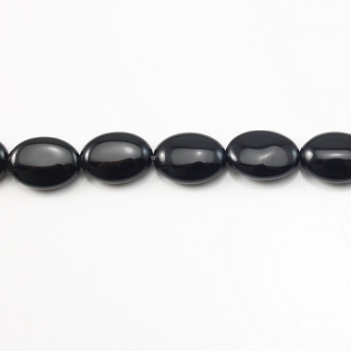Onyx black, oval, 12.5*25mm x 40cm