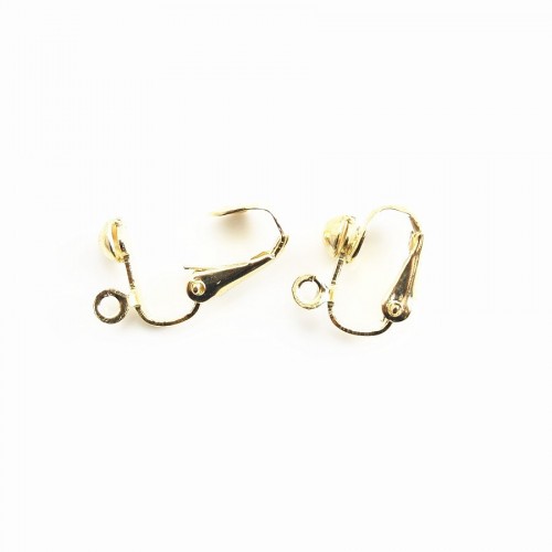Clip earrings ball motif Gold tone x 13mm x 4pcs