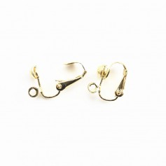 Clip earrings ball motif golden tone x 15mm x 4pcs