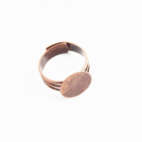 Ring base with 14mm pad old copper tone x1pc