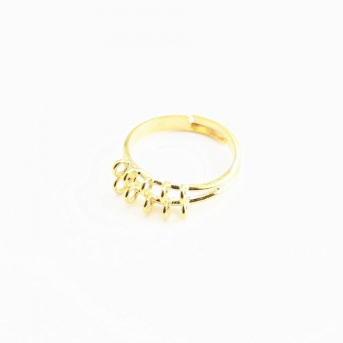 Verstellbarer Ring 10 Ringe vergoldet x 1Stk