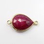 Treated Ruby Teardrop 9x13mm set in Gold Plated Silver 