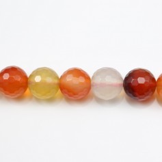 Round Faceted Carnelian 10mm x 40cm