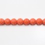 Colored Orange Faceted Round Sea Bamboo 5mm x 40cm 