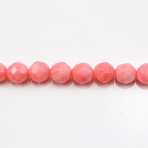 Seebambus, rosafarben, rund facettiert, 4mm x 40cm