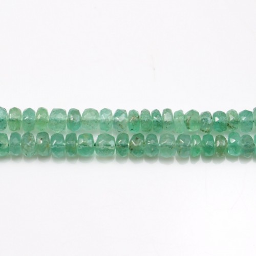 Smeraldi sfaccettati a forma di rondelle sfumate di dimensioni x 40 cm