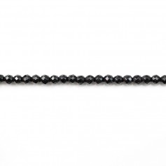 Schwarzer Onyx, runde Facette, 3mm x 40cm