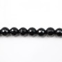 Onyx, round faceted, 8mm x 38cm