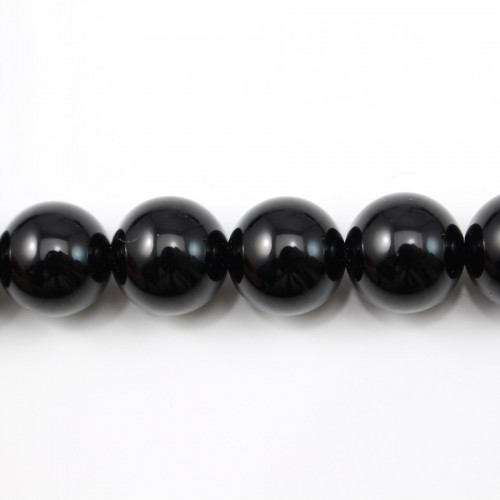 Onyx noir, ronde, 18mm x 40cm