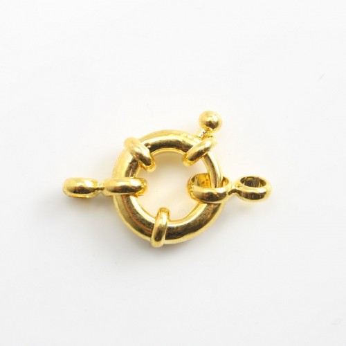 Golden tone spring ring clasp 10mm x 1 pc 