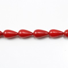 Gota de bambú rojo marino 5x9mm x 40cm