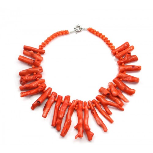 Necklace in bamboo of orange sea