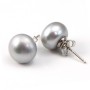 Earring silver 925 freshwater pearl 11-12MM x 2pcs
