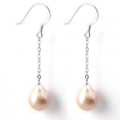 Ohrringe: Süßwasserzuchtperlen rosa & 925er Silber x 2St