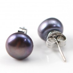 Silver earring 925 freshwater cultured pearl 7-8mm x 2pcs