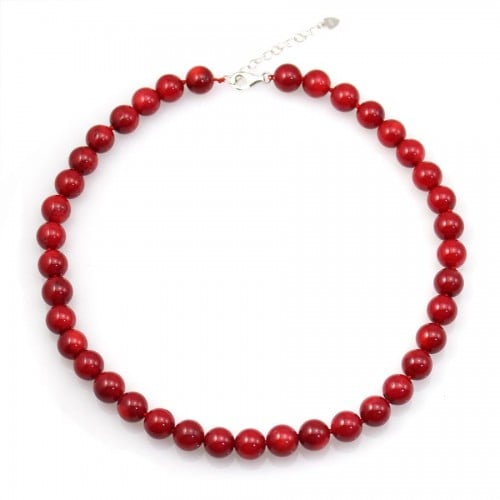 Simple Tinted Red Bamboo Sea Necklace