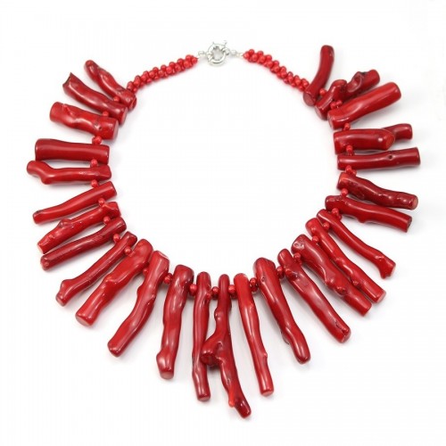 Collier Simple Bamboo Mer Teinte Rouge 