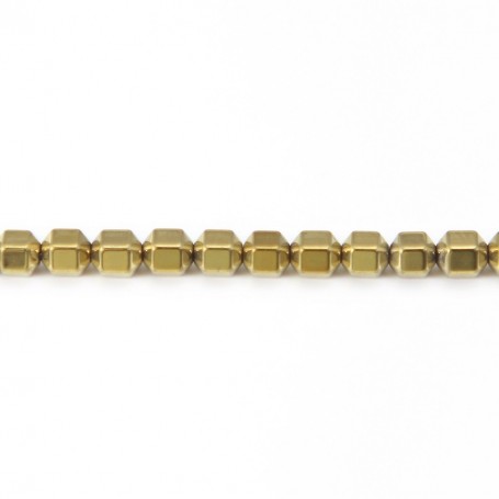 Hématite dorée cylindre 4mm x 40cm 