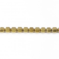 Hématite dorée cylindre 4mm x 40cm