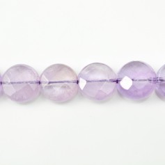 Amethyst Clear Round Flat Facet 18mm x 1pc