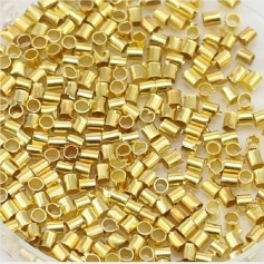 Crimp beads golden tone 1.5x1.0mm x5gr