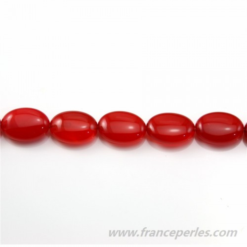 Agate Oval Tinted Red 10*14mm x 2pcs
