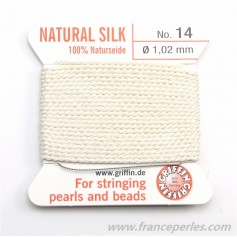 Silk bead cord 1.02mm white x 2m