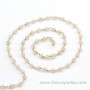 Gold Plated Silver Chain with Rose Quartz of 4-5mm x 20cm 
