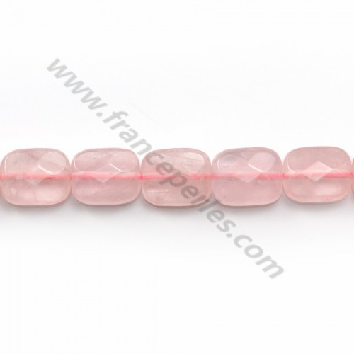 Pink quartz faceted rectangle 8x10mm x 5pcs