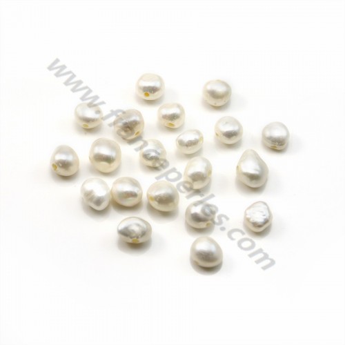 White baroque freshwater pearl 10-12mm with large drilling 2.0mm x 20pcs