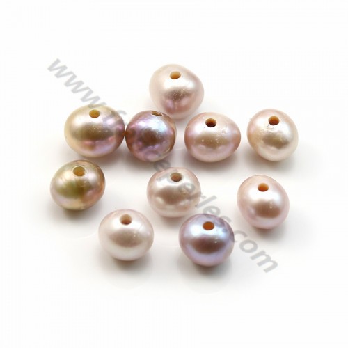 Perla cultivada de agua dulce, malva, barroca, 9-11mm x 1ud