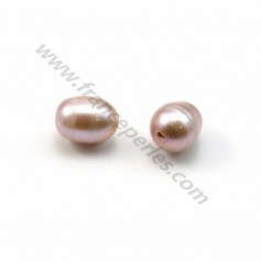 Freshwater cultured pearl, mauve, olive, 9-10mm x 1pc