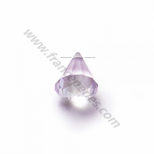 Light Amethyste faceted pyramid drop x 1pc