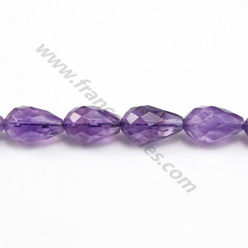 Amethyst Faceted Teardrop Rounde 10*16mm x 40cm