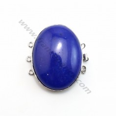 Clasp 3 rows with tinged blue 32x42mm x 1pc