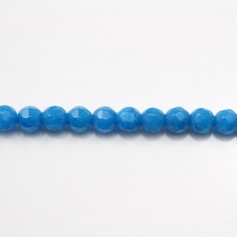 Blue tinted jade faceted round beads 4mm x 20pcs