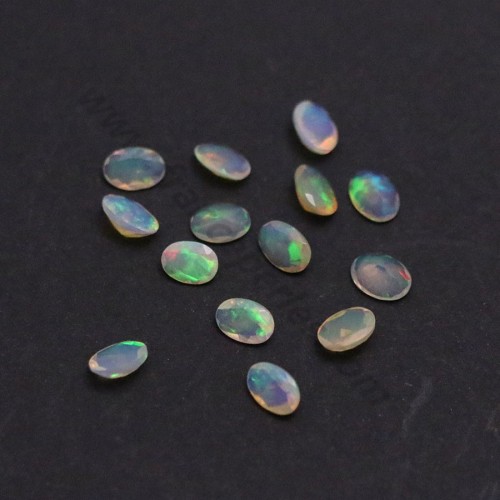 Opale etiope cabochon ovale sfaccettato 5x7mm x 1pc