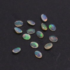 Cabochon opal ethiopian faceted oval 5x7mm x 1pc
