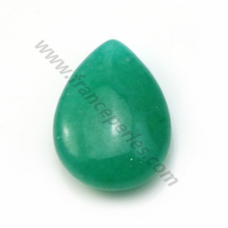 Jade colored green Flat drop 13.5*18.5mm X 1pc