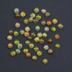 Cabochão redondo de opala etíope 4 mm x 1 unidade