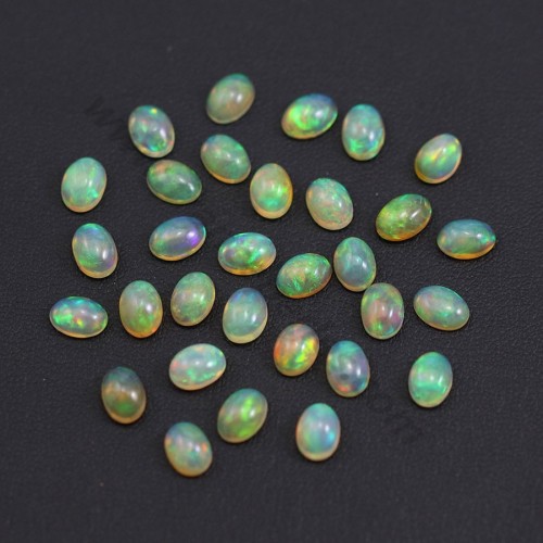 Opale etiope cabochon, multicolore, forma ovale, 5x7 mm x 1 pz