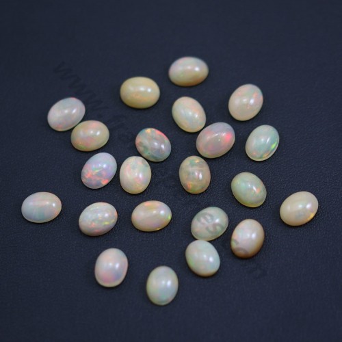 Cabochon d'opale ethiopienne, multicolore, de forme ovale 7 * 9mm x 1pc