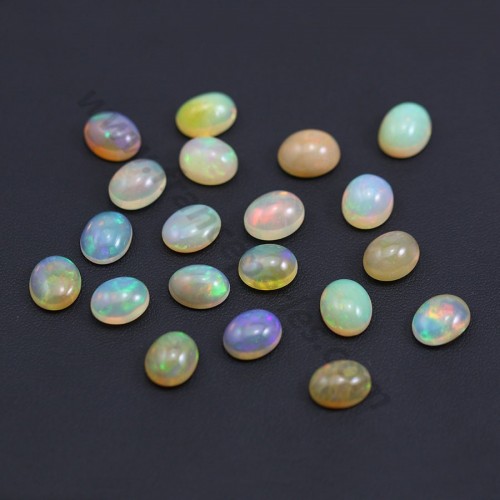 Cabochon d'opale ethiopienne, multicolore, de forme ovale, 9 * 11mm x 1pc
