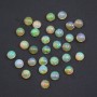 Ethiopian opal in cabochon, multicolored, in round shape, 6mm x 1pc