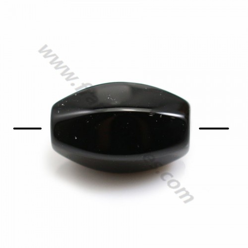 Agate de couleur noire, en forme de tonnelet, 8 * 12mm x 2pcs